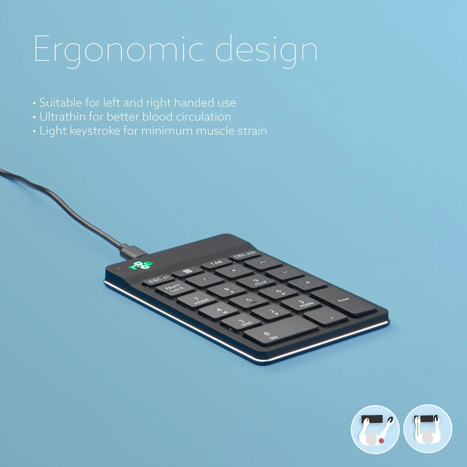 Klaviatūra R Go Tools NUMPAD BREAK su laidu Juodas -