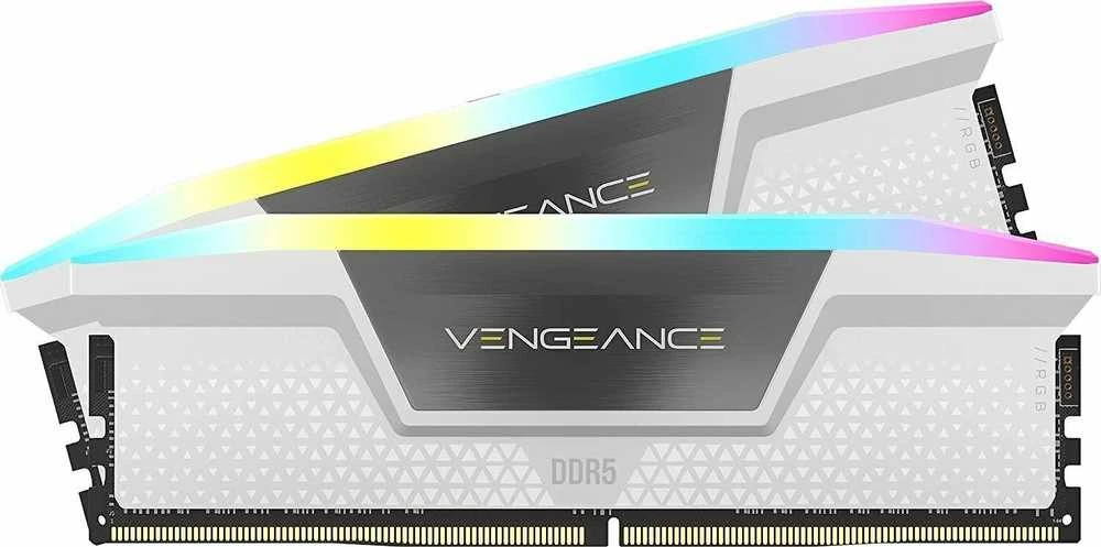 RAM CORSAIR DDR5 6000MT/s 32GB 2x16GB DIMM Unbuffered 36-44-44-96 Std PMIC XMP 3.0 VENGEANCE RGB DDR5 Baltas Heatspreader Juodas PCB 1.4V