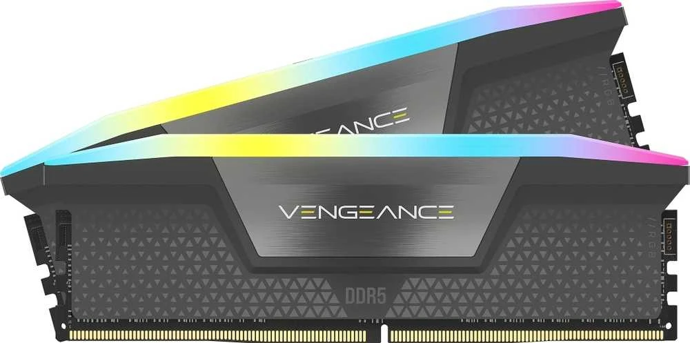 „Corsair Vengeance RGB DDR5-6000 RAM“, CL30, EXPO - 64 GB dviejų jungčių rinkinys, pilka