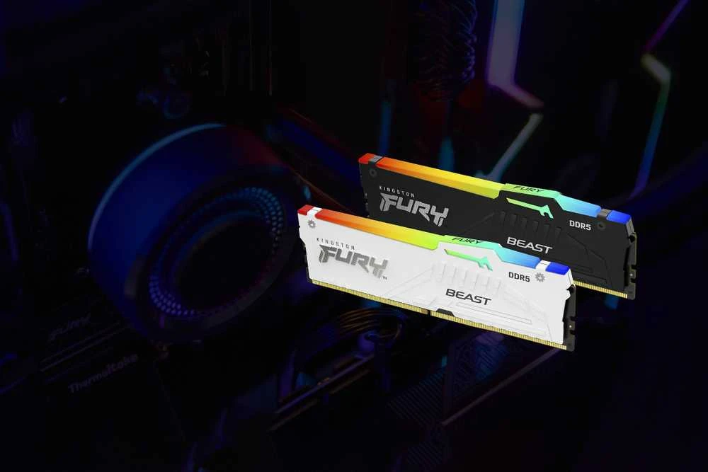 RAM Kingston KF560C30BWEA-32 32GB 6000MT/s DDR5 CL30 DIMM FURY Beast Baltas RGB EXPO | Kingstonas