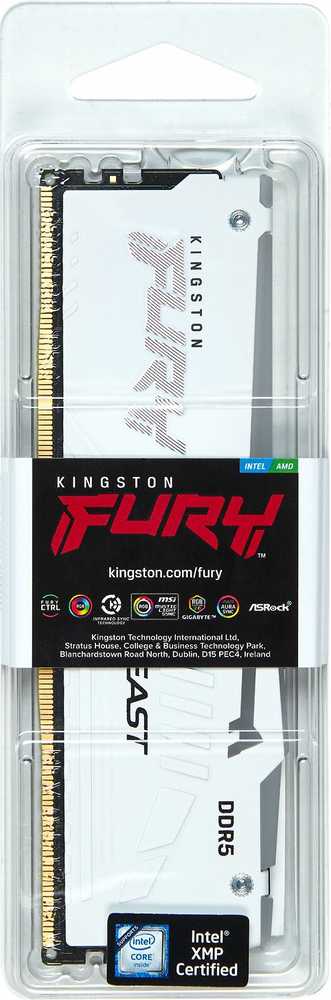 RAM Kingston KF564C32BWEA-16 16GB 6400MT/s DDR5 CL32 DIMM FURY Beast Baltas RGB EXPO | Kingstonas