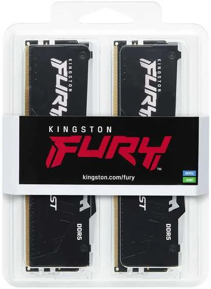 RAM Kingston KF564C32BBEAK2-64 64GB 6400MT/s DDR5 CL32 DIMM (Kit of 2) FURY Beast Juodas RGB EXPO | Kingstonas