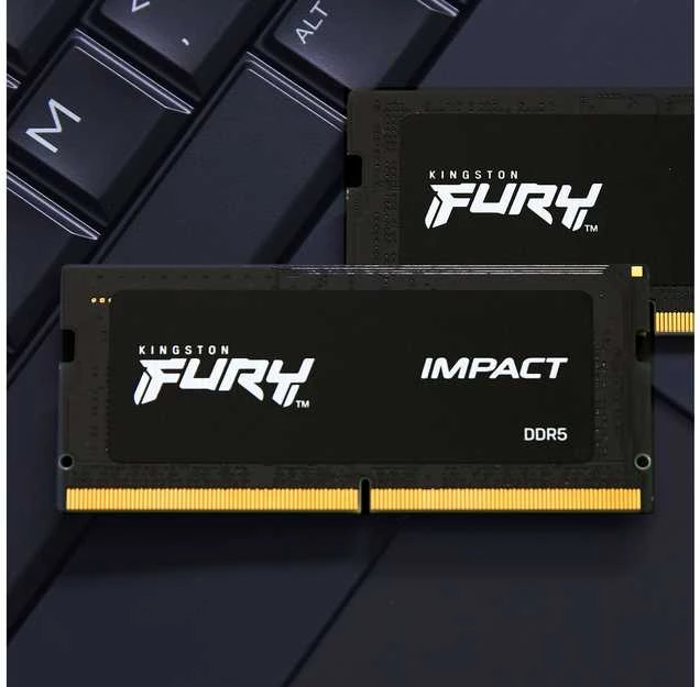 RAM „Kingston KF564S38IBK2-32“ 32 GB 6400 MT/s DDR5 CL38 SODIMM (2 komplektai) FURY Impact PnP | Kingstonas