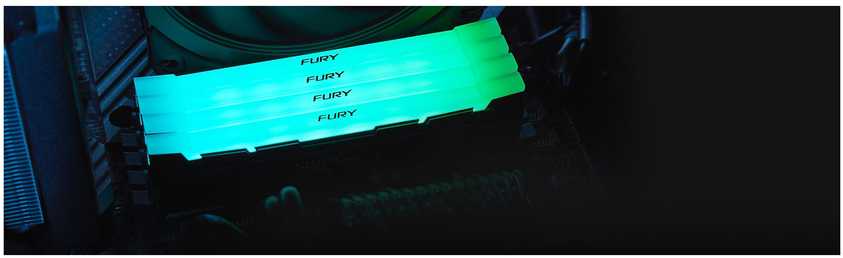 RAM KINGSTON 32GB 3600MT/s DDR4 CL16 DIMM rinkinys iš 2 1Gx8 FURY Renegade RGB