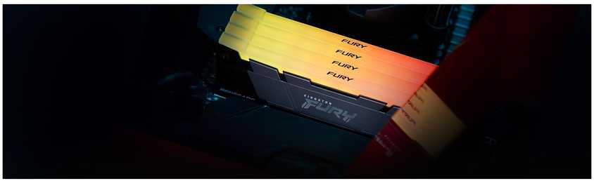 RAM KINGSTON 32GB 3600MT/s DDR4 CL16 DIMM rinkinys iš 2 1Gx8 FURY Renegade RGB