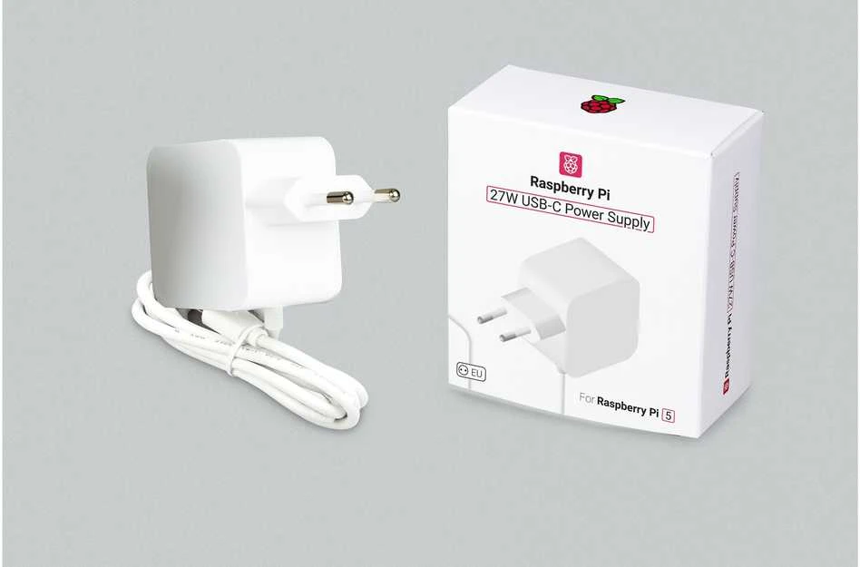 Raspberry Pi 27W USB-C maitinimo šaltinis - 5.1V/5A skirtas Raspberry Pi 5 - baltas