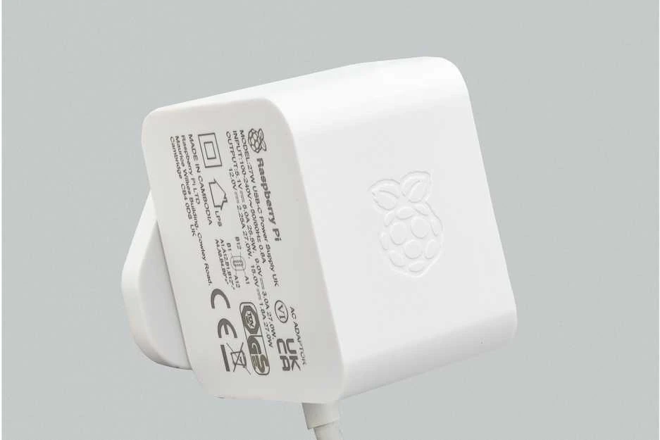 Raspberry Pi 27W USB-C maitinimo šaltinis - 5.1V/5A skirtas Raspberry Pi 5 - baltas