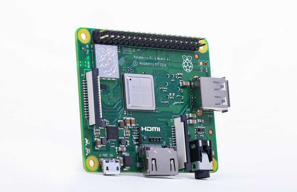 Raspberry Pi 3 modelis A + - vienos plokštės kompiuteris