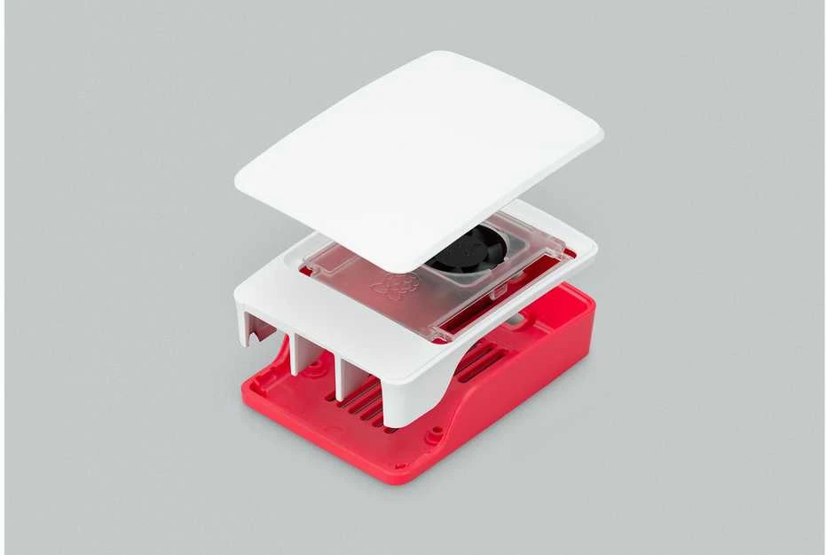 Oficialus Raspberry Pi 5 dėklas - raudona - balta