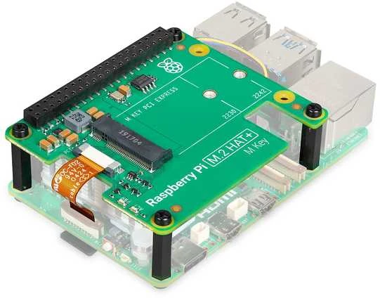 Raspberry Pi M.2 HAT+ išplėtimo plokštė