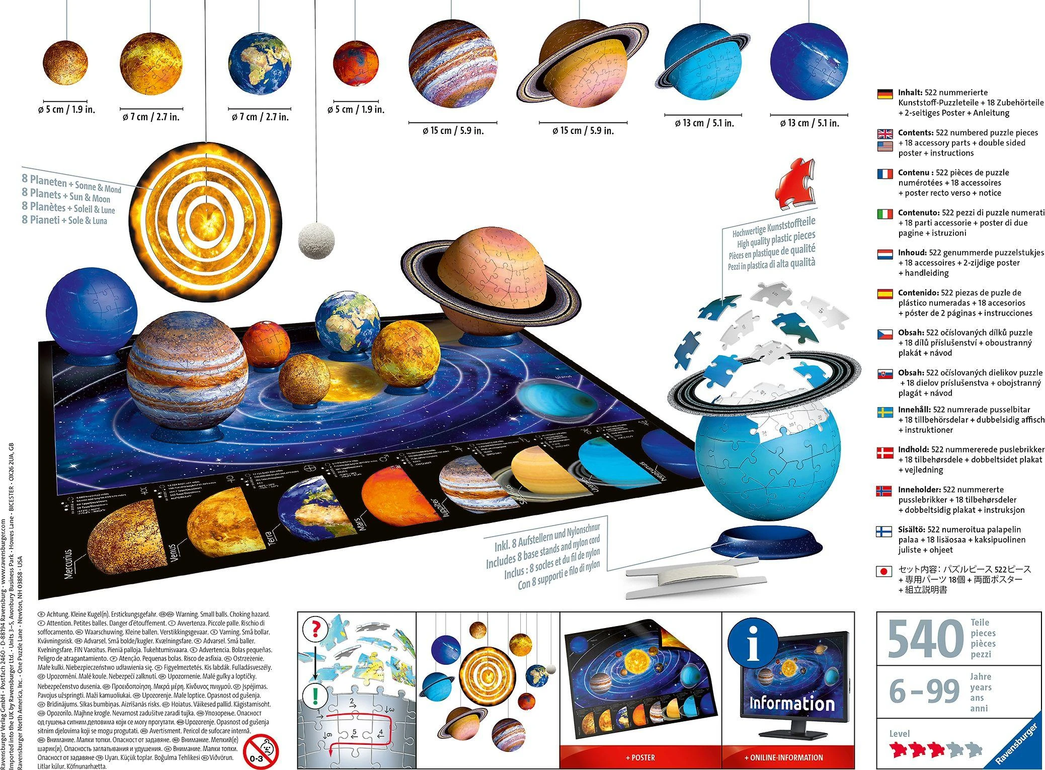 Ravensburger 3D Dėlionė 522 vnt. - Planetų sistema