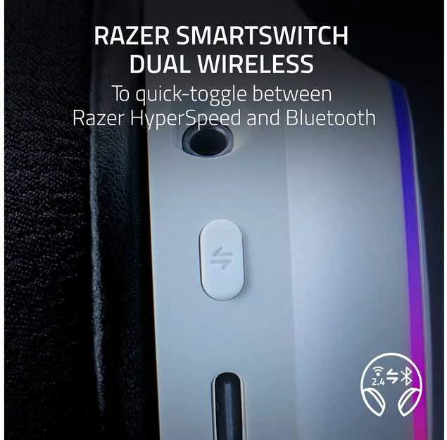 Razer | Ausinės Žaidimams | Barracuda X Chroma | Belaidės | Over-Ear | Mikrofonas | Belaidės | Baltas