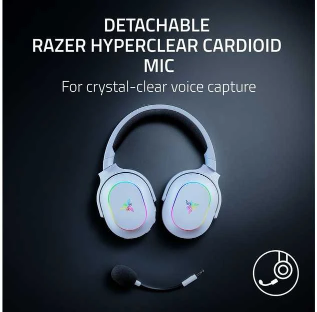Razer | Ausinės Žaidimams | Barracuda X Chroma | Belaidės | Over-Ear | Mikrofonas | Belaidės | Baltas