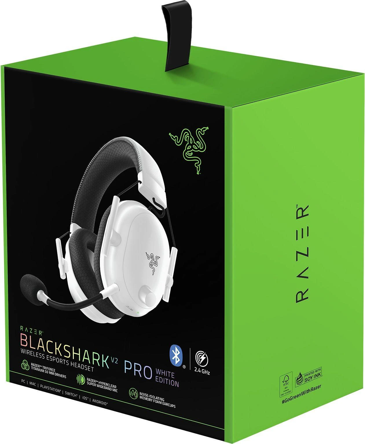Razer BlackShark V2 Pro belaidės ausinės (2023), Baltos spalvos
