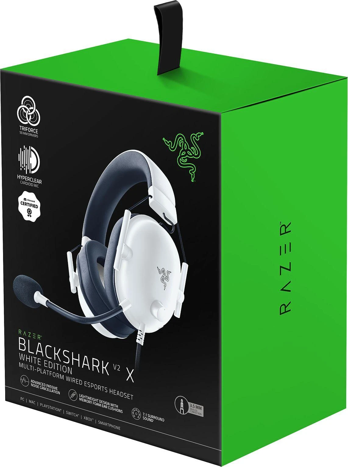 Esports Žaidimų Ausinės Razer BlackShark V2 X, Baltos