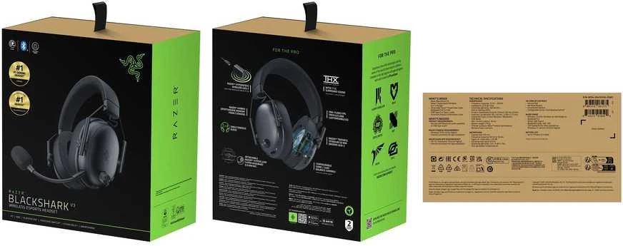 Razer Blackshark V3 juodos belaidės ausinės su mikrofonu
