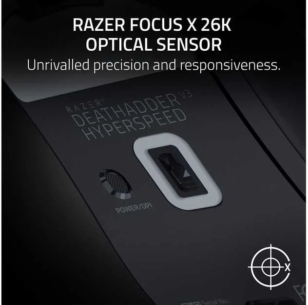 Razer DeathAdder V3 HyperSpeed | Pelė žaidimams | Wireless/su laidu | USB / 2.4 GHz | Juodas