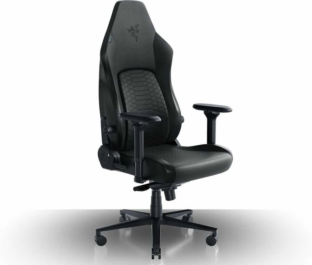 Razer žaidimų kėdė su juosmens atrama Iskur V2 EPU Leather, Aliuminio | Juodas