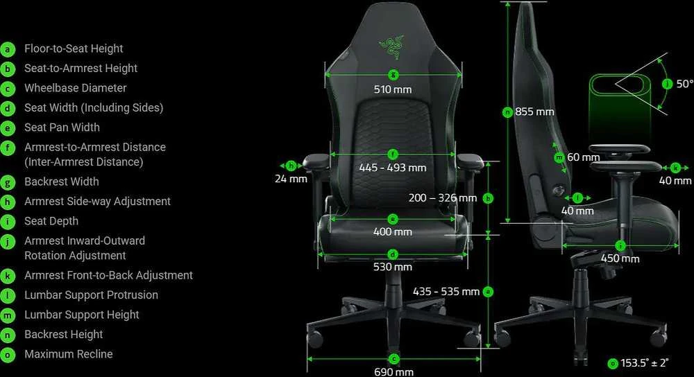 Razer žaidimų kėdė su juosmens atrama Iskur V2 EPU Leather, Aliuminio | Juodas
