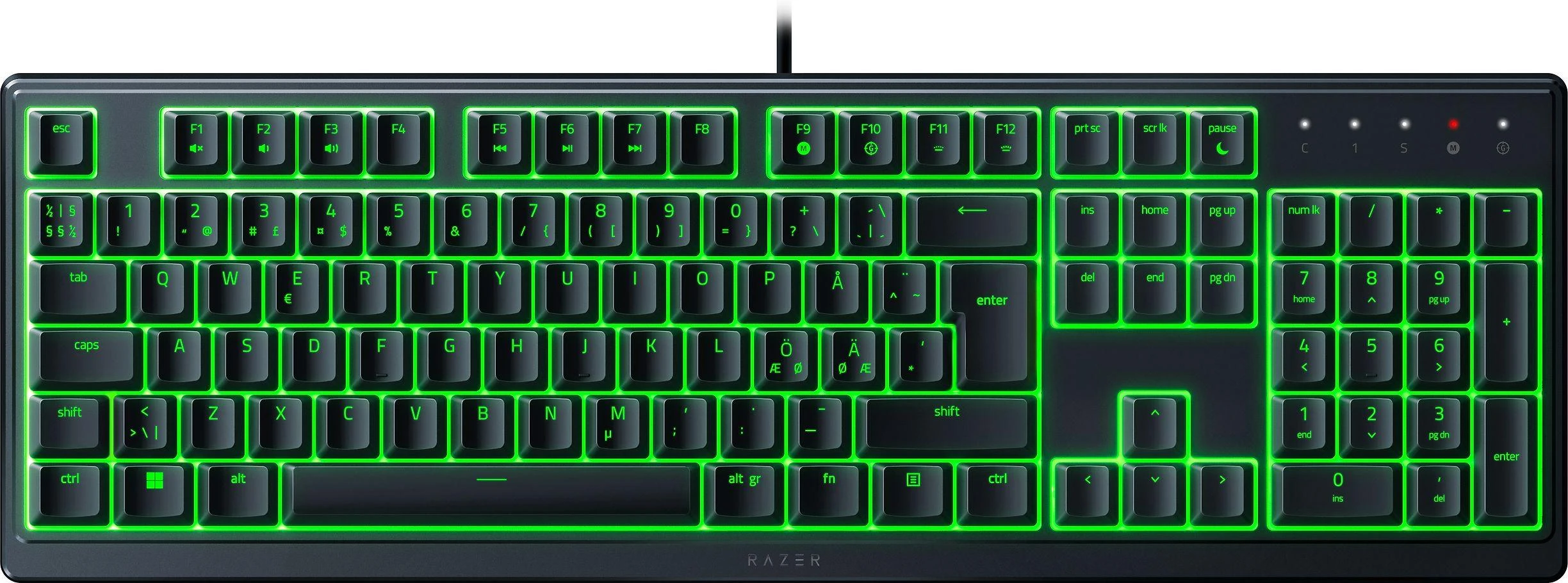 Razer | Klaviatūra žaidimams | Ornata V3 X | Klaviatūra žaidimams | su laidu | RGB LED pašvietimas | NORD | Silent Membrane | Juodas