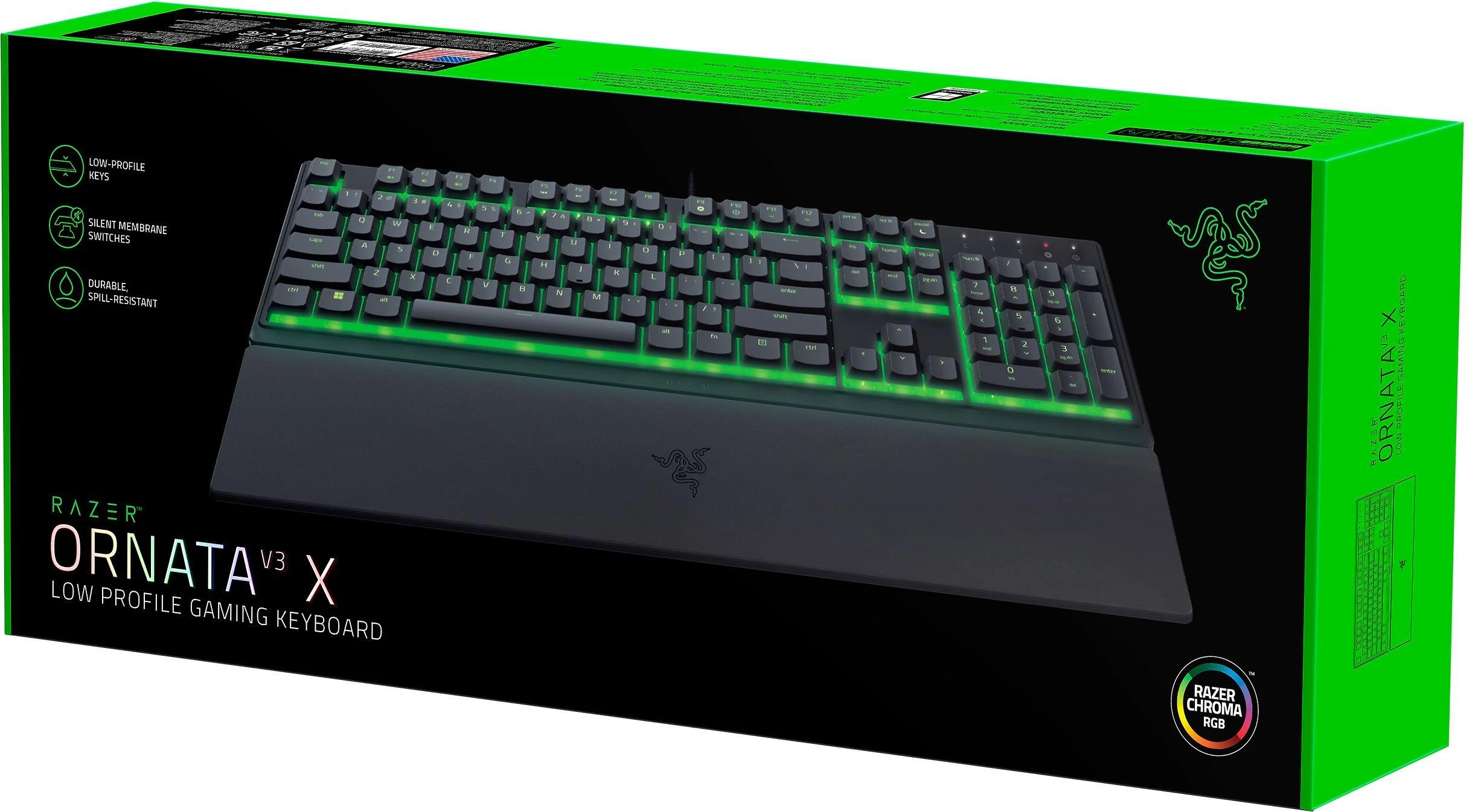Razer | Klaviatūra žaidimams | Ornata V3 X | Klaviatūra žaidimams | su laidu | RGB LED pašvietimas | NORD | Silent Membrane | Juodas