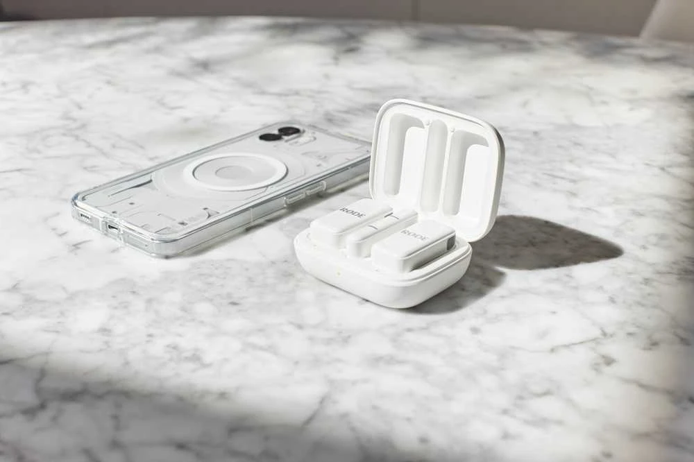 „Rode Wireless Micro“ („Lightning“, „Baltas“)