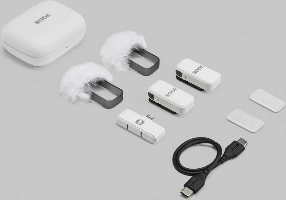 „Rode Wireless Micro“ („Lightning“, „Baltas“)