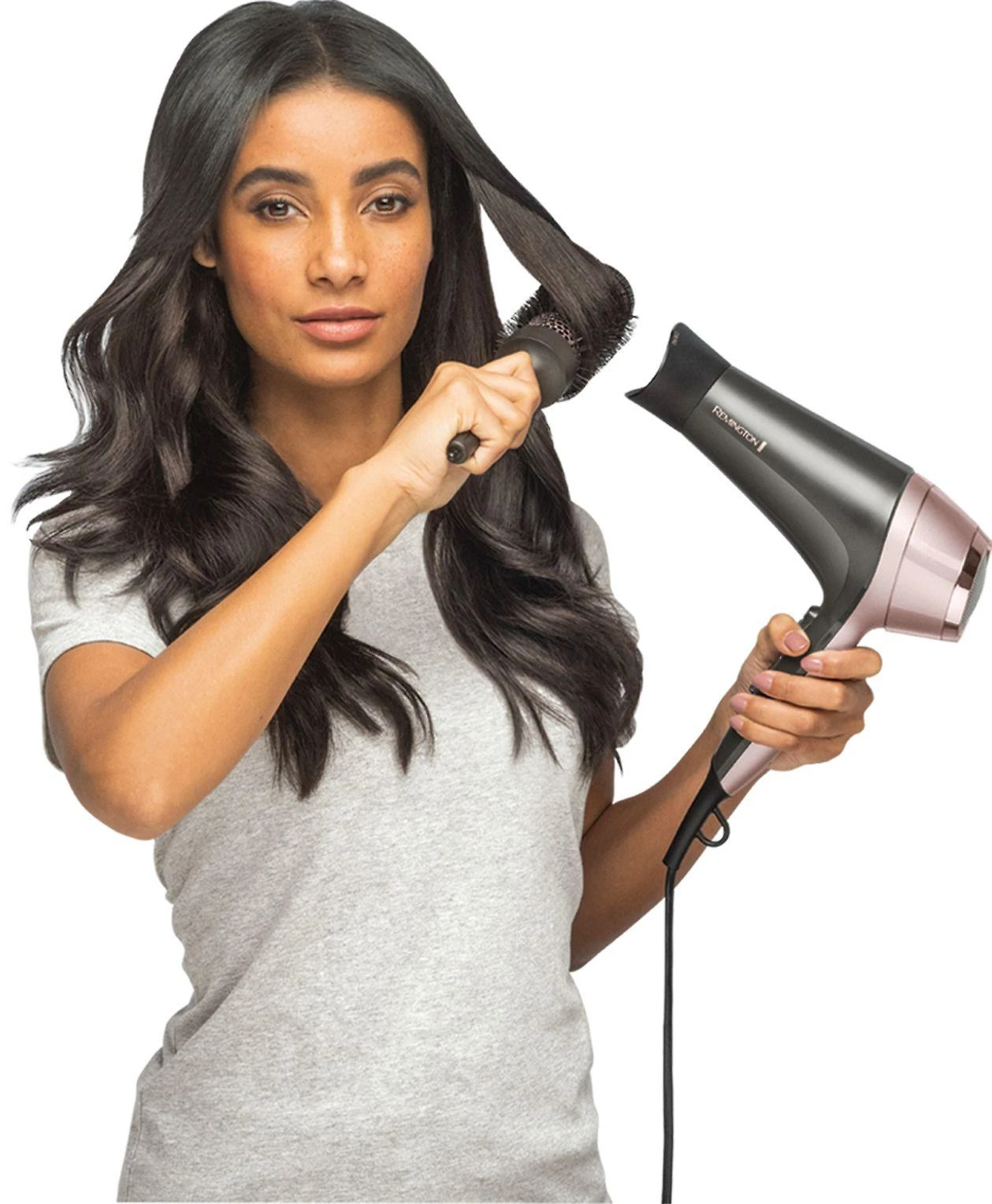 Remington | Curl and Straight Confidence Plaukų džiovintuvas | D5706 | 2200 W | Number of temperature settings 3 | Ionic function | Diffuser nozzle | Juodas