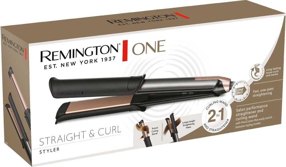 Remington Straight and Curl Plaukų tiesintuvas | S6077 ONE | Keraminė šildymo sistema | Temperatūra (min.) 150 °C | Temperatūra (maks.) 230 °C | Šildymo lygių skaičius 5