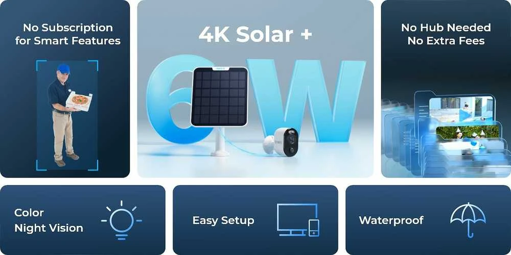 Reolink Argus 3 Ultra 8MP, 2W, LED, PIR, Type-C - belaidė vaizdo stebėjimo kamera
