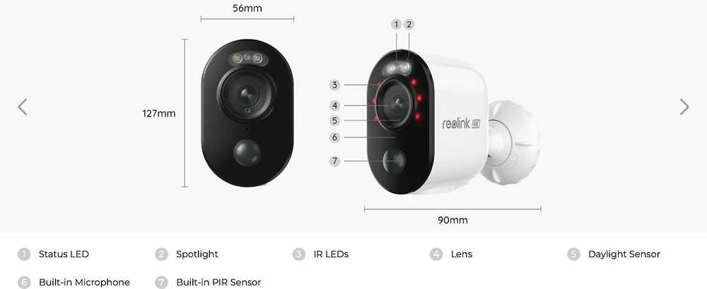 Reolink Argus 3 Ultra 8MP, 2W, LED, PIR, Type-C - belaidė vaizdo stebėjimo kamera