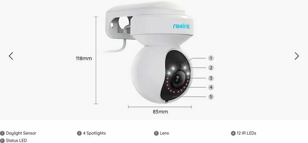 Vidinė apsaugos kamera Reolink E Series E560, baltos spalvos