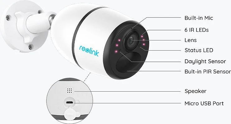 Reolink | Fotoaparatas | CAReolinkGo Plus 4G | Kulka | 4 MP | Fiksuotas objektyvas | IP65 | H.265 | MicroSD | Baltas