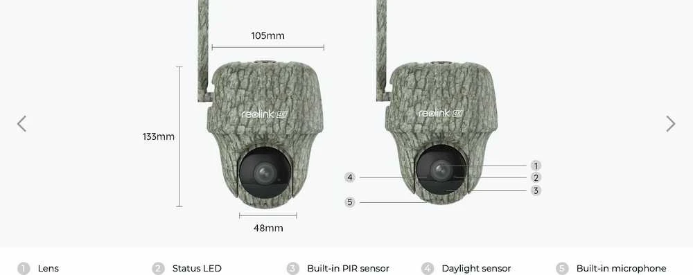 Reolink | Medžioklės kamera su saulės baterija | Go serija G450 | PTZ | 8 MP | Fiksuota | Micro SD, maks. 128 GB