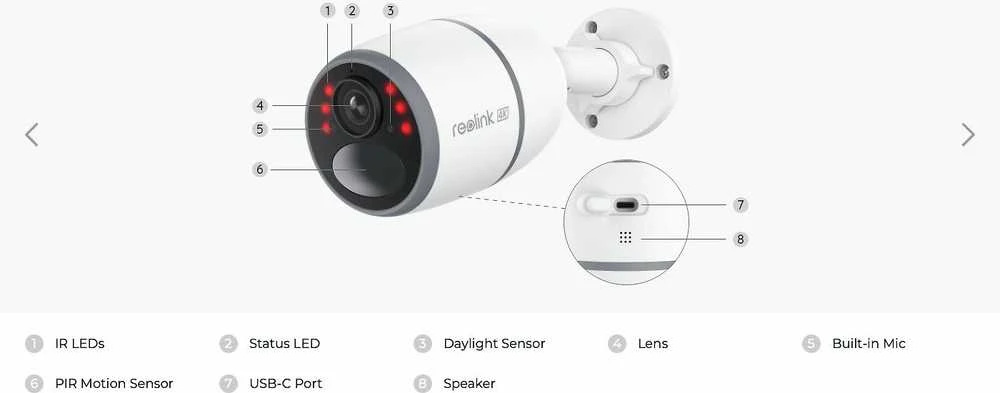 Reolink | 4G LTE belaidė kamera | Go serija G340 | Kulka | 8 MP | Fiksuotas | IP65 | H.265 | „Micro SD“, maks. 128 GB