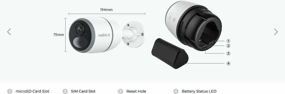 Reolink | 4G LTE belaidė kamera | Go serija G340 | Kulka | 8 MP | Fiksuotas | IP65 | H.265 | „Micro SD“, maks. 128 GB