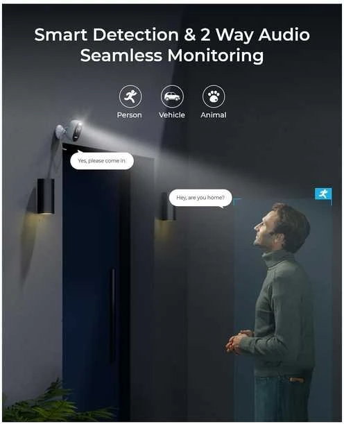 Išmani lauko apsaugos kamera Reolink Lumus Series E430 su apšvietimu, 2K, Wi-Fi
