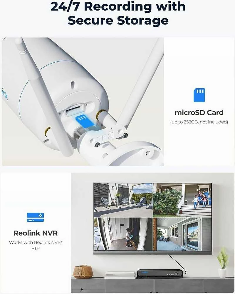 Reolink | 4K WiFi 6 stebėjimo kamera | W330 | Kulka | 8 MP | 4mm/F1.6 | IP67 | H.265 | „Micro SD“, maks. 512 GB
