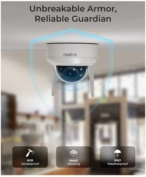 Išmani vandalams atspari lauko apsaugos kamera Reolink W437 su apšvietimu, 8 MP, IP67