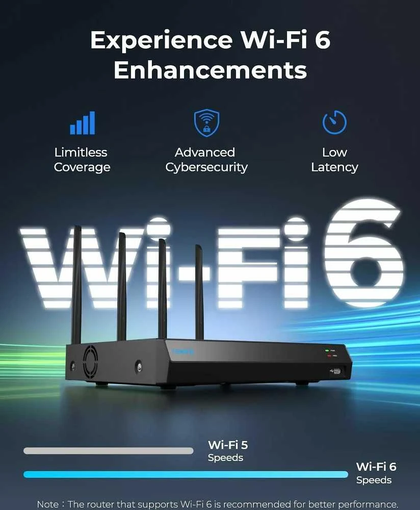 „Reolink WN12W“ 12 kanalų „Wi-Fi 6“ NVR įrašymo įrenginys, skirtas 24 valandas per parą ir 7 dienas per savaitę atlikti vietinius įrašus | Reolink
