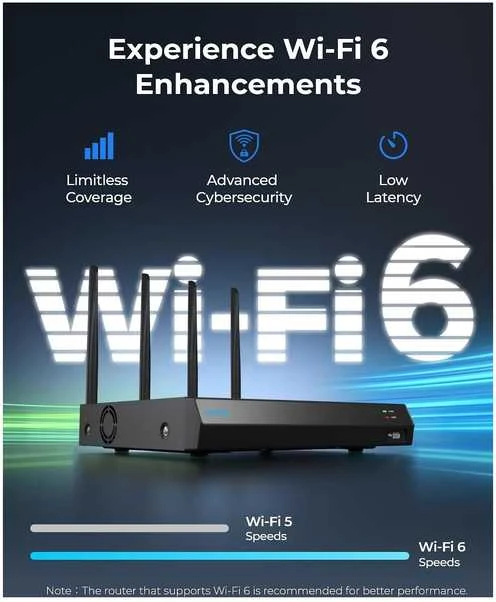 „Reolink WN12W“ 12 kanalų „Wi-Fi 6“ NVR įrašymo įrenginys, skirtas 24 valandas per parą ir 7 dienas per savaitę atlikti vietinius įrašus | Reolink