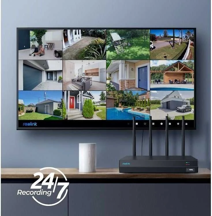 „Reolink WN12W“ 12 kanalų „Wi-Fi 6“ NVR įrašymo įrenginys, skirtas 24 valandas per parą ir 7 dienas per savaitę atlikti vietinius įrašus | Reolink