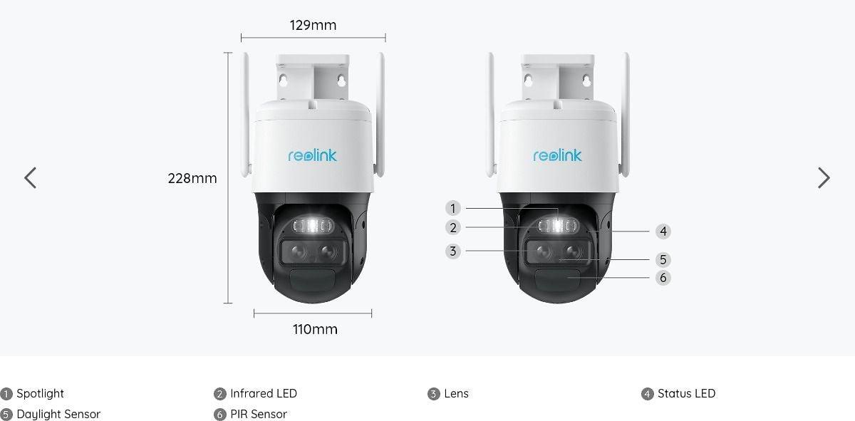 Reolink „TrackMix Baterija WiFi“ sukamoji kamera