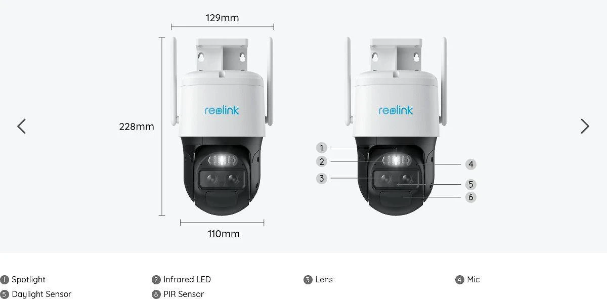 Apsaugos Kamera - Reolink Trackmix-LTE-W 2560x1440 Pikselių Kupolo