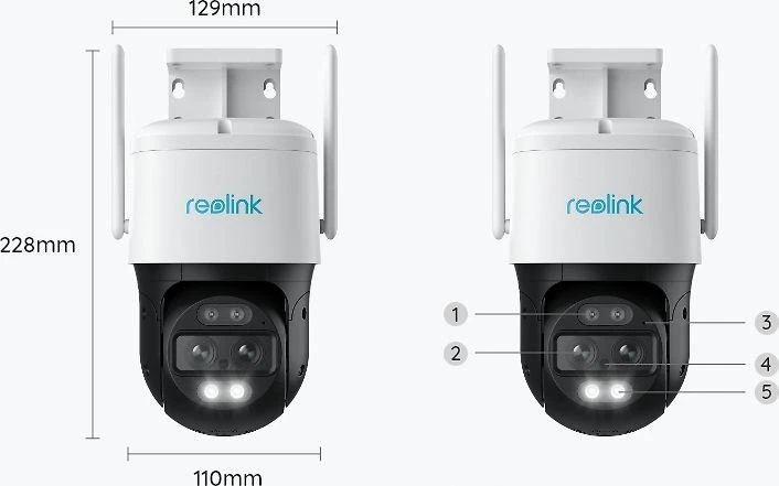 Reolink | IP kamera | TrackMix WiFi | PTZ | 8 MP | 2,8/8 | IP65 | H.264/H.265 | „Micro SD“, maks. 256 GB