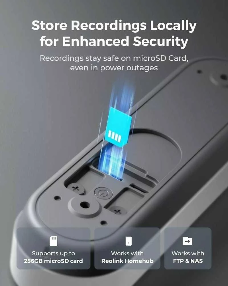 Reolink Baltas Video Doorbell WiFi 2K | 4MP | Wired & Baterija