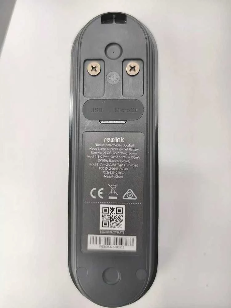 Reolink Baltas Video Doorbell WiFi 2K | 4MP | Wired & Baterija