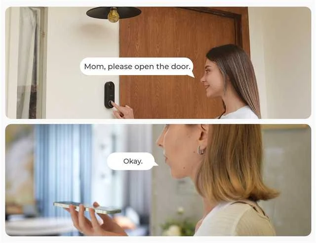 „Reolink“ – vaizdo durų skambutis su „Wi-Fi Smart 2K+“ (D340W) – juodas