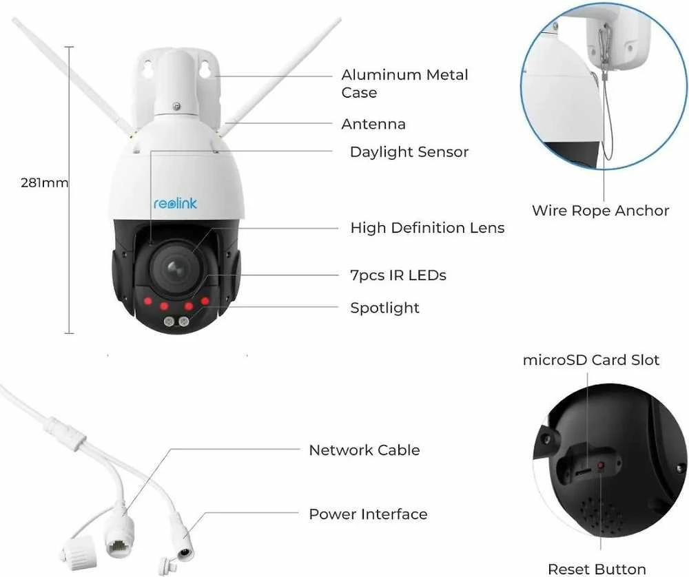 Reolink W840 8MP PTZ Auto Tracking AI (RLC-823S1W) valvontakamera ulko- ja sisäkäyttöön