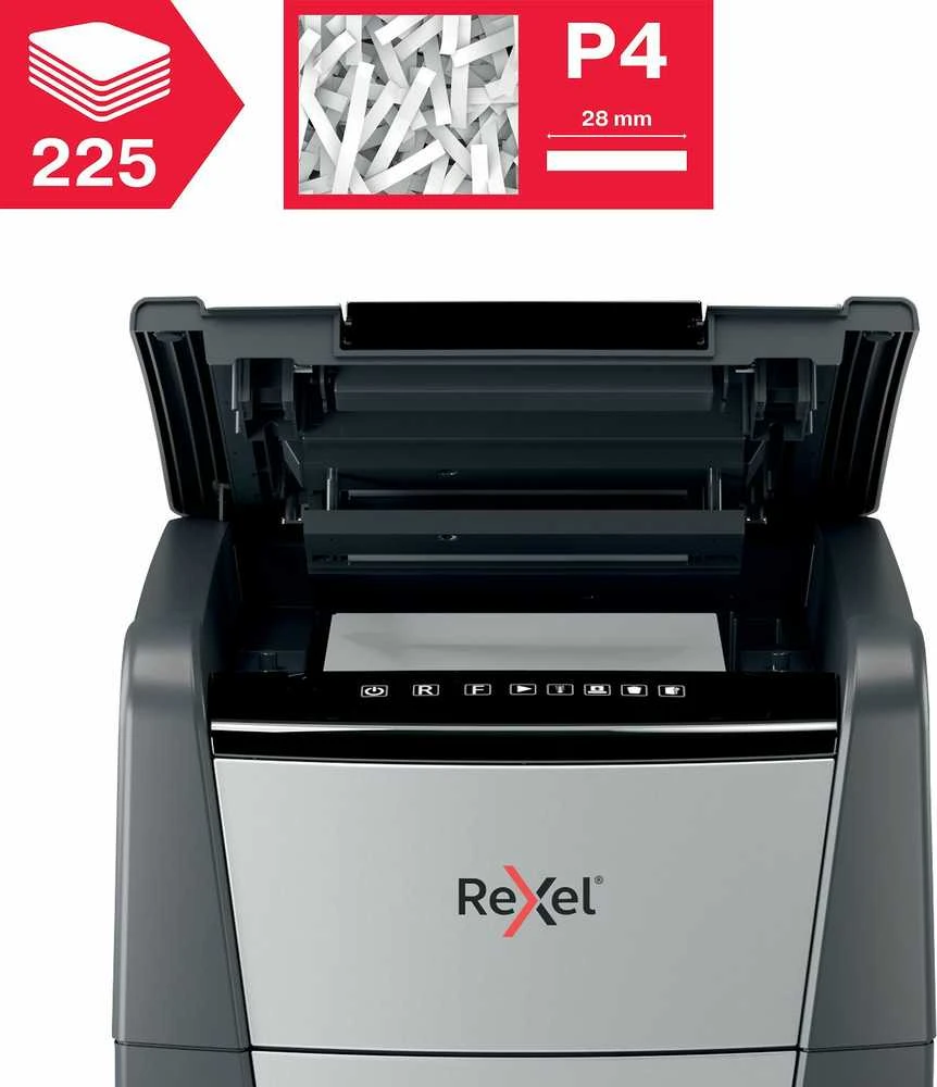 Automatinis dokumentų naikiklis Rexel Optimum Autofeed 225X, 4x25mm, P4, 60l